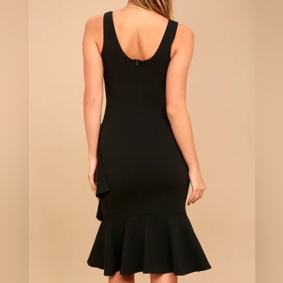 NWT Lulus Modern Maiden Black Asymmetrical Midi LBD Hoco Dress Size Small - Picture 9 of 11
